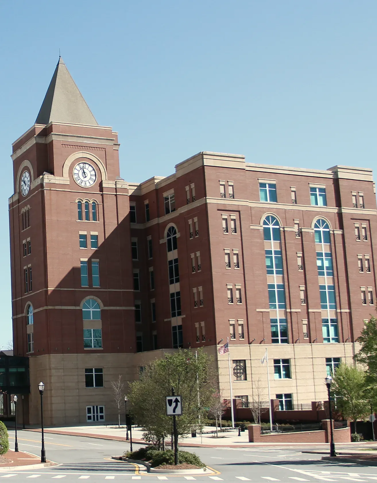 The Cobb County Courthouse clock tower in downtown Marietta